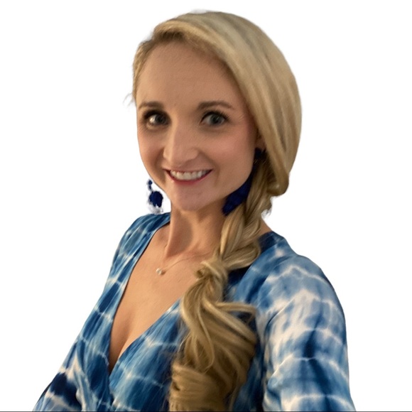 NWT America & Beyond Blue Tie Dye Romper | Size Medium - Picture 6 of 6